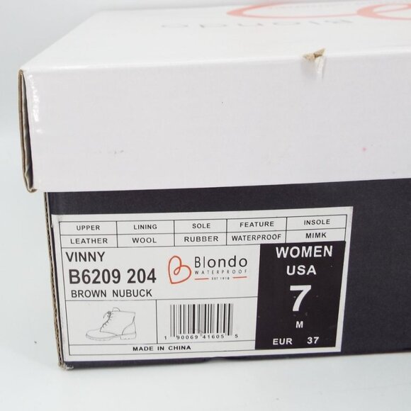 Blondo Vinny Brown Nubuck Leather Waterproof Ankle Boots Size 7M - Picture 14 of 14